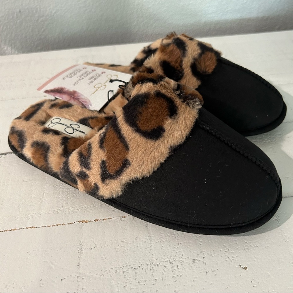 Jessica Simpson Womens Micro-Suede Scuff Slipper - Black and Brown - Picture 9 of 11